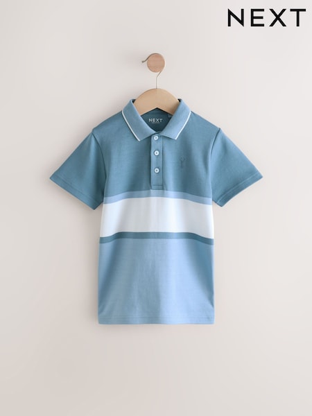 modra - Colourblock Stripe Short Sleeve 100% Cotton Polo Shirt (3-16yrs) (E98649) | € 15 - € 21