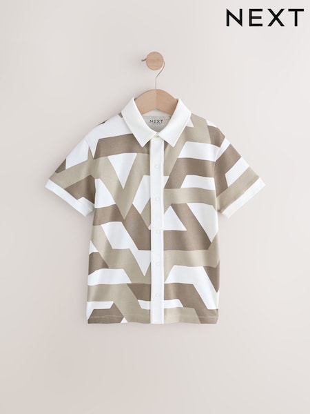Kamen/bel - 100% Cotton Geo Short Sleeve Polo Shirt (3-16yrs) (E98654) | € 15 - € 21