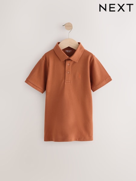 Rust Brown Short Sleeve Polo Shirt (3-16yrs) (E98659) | $12 - $21