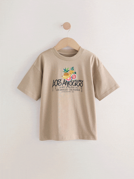 Stone LA Back Print Relaxed Fit Short Sleeve Graphic Print T-Shirt (3-16yrs) (E98699) | €14 - €19