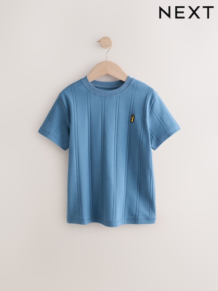 Blue Verticle Texture Short Sleeve T-Shirt (3-16yrs) (E98716) | 24 QAR - 34 QAR