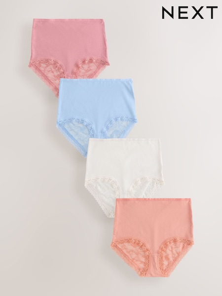 Cream / Apricot / Blush / Blue Full Brief Full Brief Modal Ultimate Comfort Lace Knickers 4 Pack (E98726) | $31