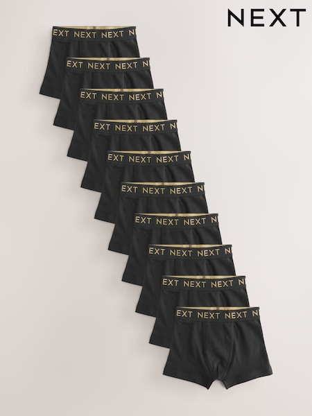 Schwarz mit Gold Taillenbund - Trunks 10 Pack (1.5-16yrs) (E98857) | 38 € - 45 €