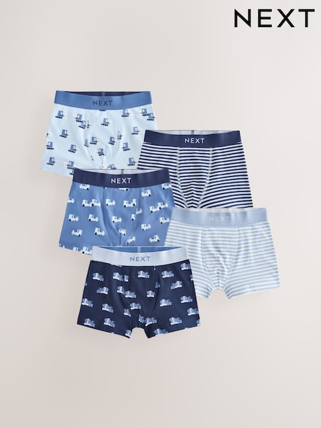 Azul con estampado de vehículos - Trunks 5 Pack (1.5-12yrs) (E98860) | 19 € - 21 €