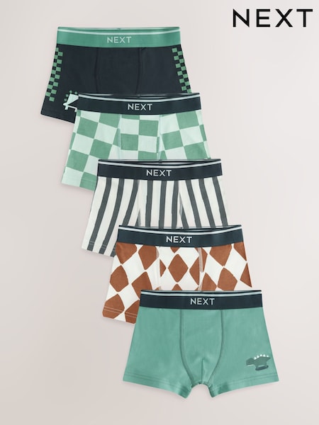 Grün Dino Streifen - Trunks 5 Pack (1.5-12yrs) (E98875) | 20 € - 23 €