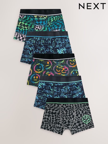Estampado de grafiti multicolor - Trunks 5 Pack (2-16yrs) (E98877) | 19 € - 26 €