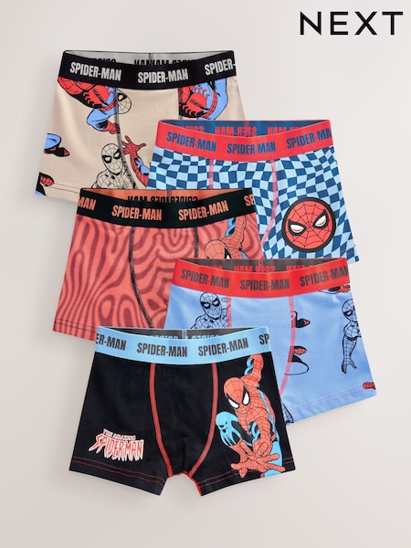 أحمر - Spiderman Trunks 5 pack (1.5-10yrs) (E98880) | ‏99 ر.ق. - ‏104 ر.ق.