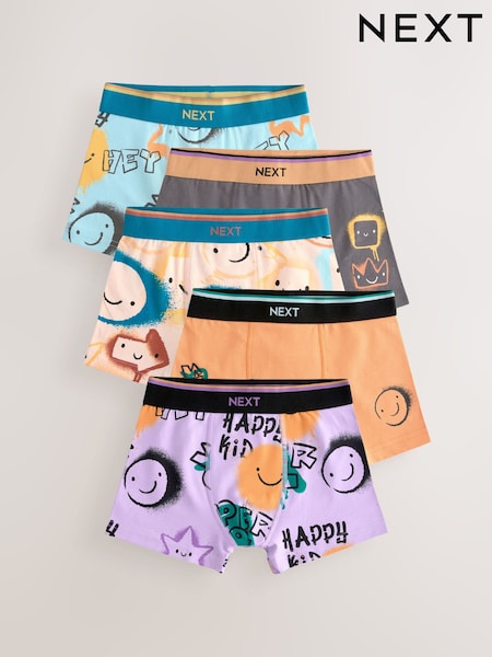 „Happy“-Print - Trunks 5 Pack (1.5-16yrs) (E98889) | 20 € - 23 €