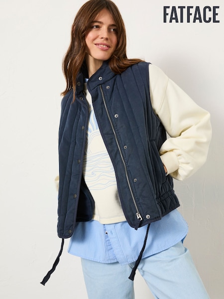 FatFace Navy Quilted Gilet (E98943) | ₪397