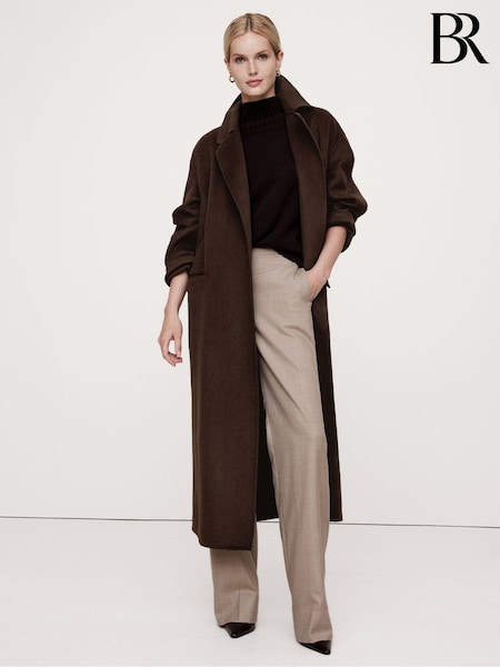 Banana Republic Brown Wool-Blend Oversized Double-Faced Scarf Coat (E98953) | €422