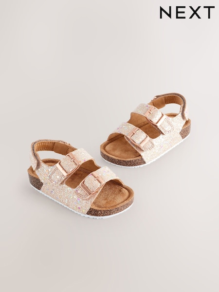 Rosa glitter - Corkbed Double Two Strap Sandaler (E98963) | kr251 - kr284