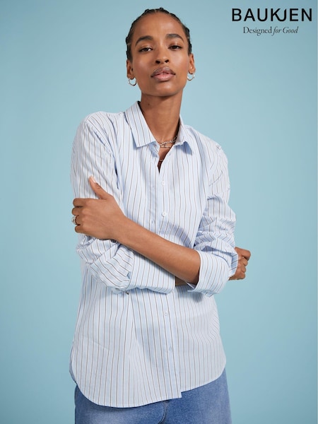 Baukjen Blue Rishma 100% Cotton Stripe Shirt (E98999) | ₪598