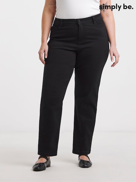 Simply Be Black Petite 24/7 Straight Leg Jeans (E99072) | €37