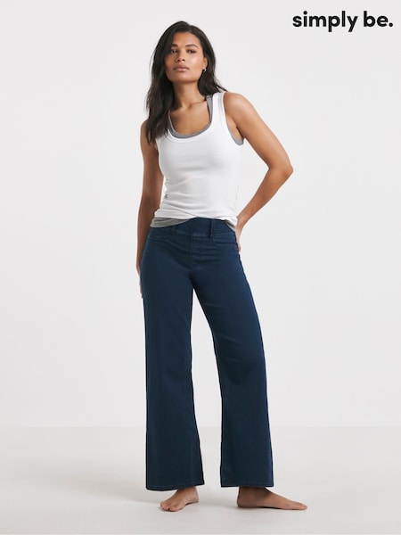 Simply Be Blue Wide Leg Pull On Jeggings (E99081) | €37