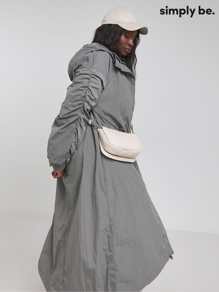 Simply Be Grey Dipped Hem Rain Coat (E99085) | €44
