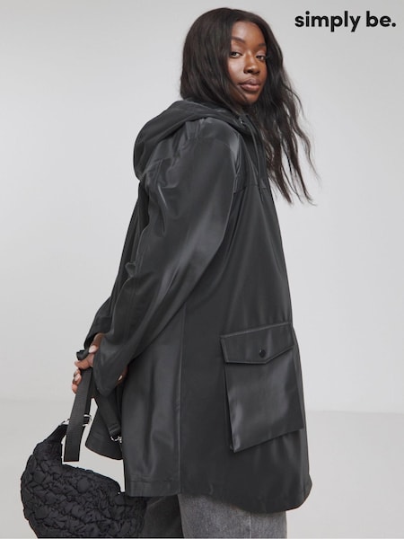 Negru - Simply Be High Shine Coat (E99092) | 234 LEI