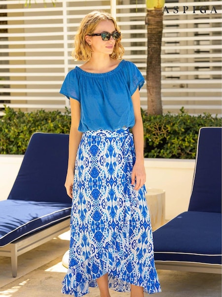 Aspiga Blue April Wrap Skirt (E99101) | €142