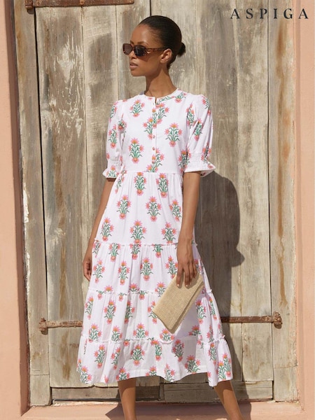 Aspiga Pink 100% Cotton Cordelia Dress (E99103) | €239