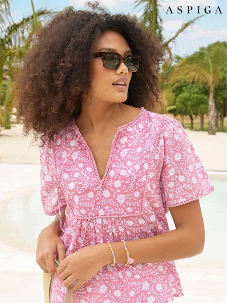 Aspiga Pink Aspiga Pink Kezhia 100% Cotton Blouse (E99105) | €55
