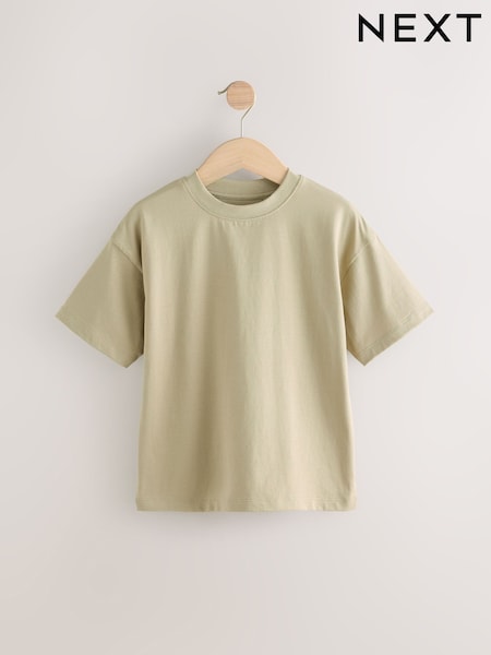 Green Khaki Relaxed Fit Short Sleeve T-Shirt (3-16yrs) (E99165) | €5 - €10