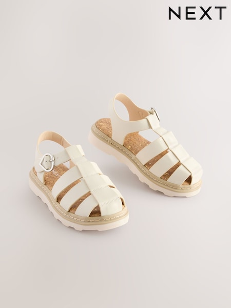 White Wide Fit (G) Chunky Fisherman Sandals (E99227) | AED122 - AED157