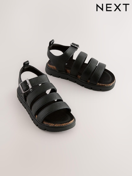 Black Chunky Corkbed Sandals (E99236) | €35 - €45