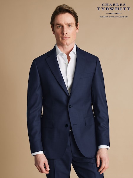 Charles Tyrwhitt Blue Slim Fit End on End Travel Suit (E99291) | €399