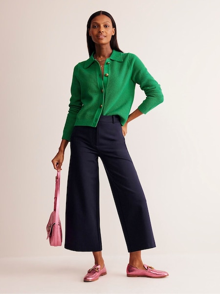 Boden Blue/Ecru Petite Petite Ponte Wide Leg Culottes (E99399) | AED233