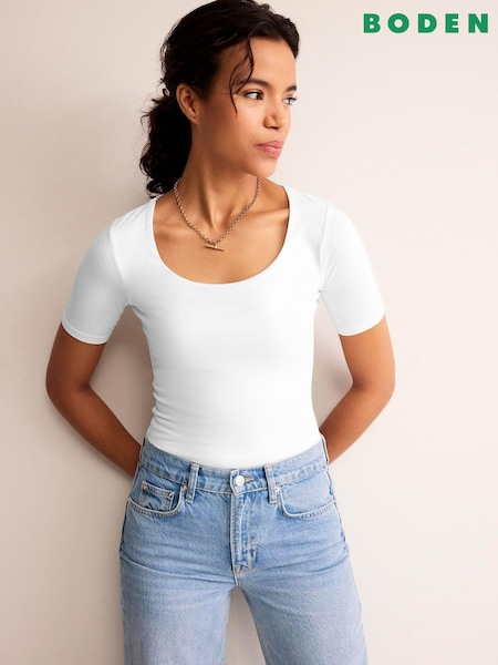 Blanco - Boden Double Layer Scoop T-Shirt (E99418) | 41 €