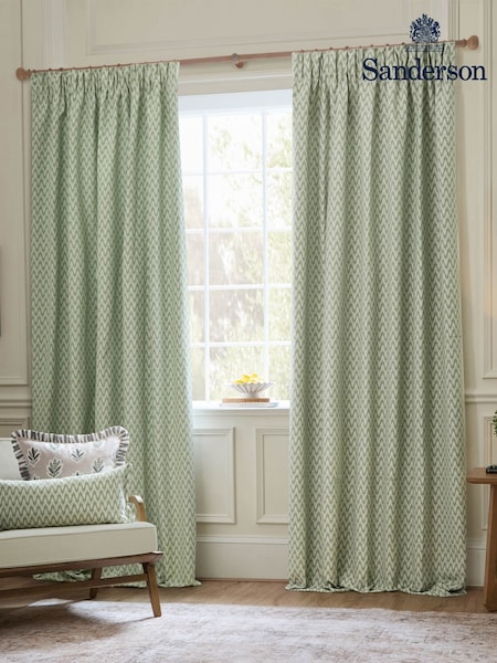 Sanderson Sage Hutton Woven Jacquard Pencil Pleat Curtain (E99476) | €117 - €300