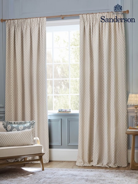 Sanderson Linen Hutton Woven Jacquard Pencil Pleat Curtain (E99477) | €117 - €300
