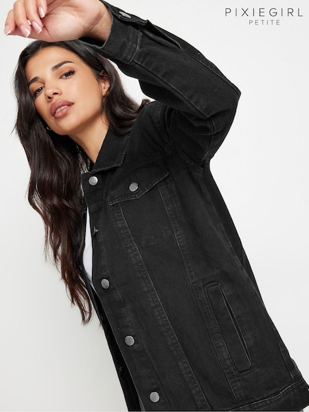Pixiegirl Petite Oversized Washed Denim 100% Cotton Jacket (E99513) | ‏251‏₪