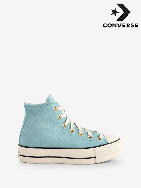 Converse Green Chuck Taylor All Star Lift Suede High Trainers (E99603) | €122