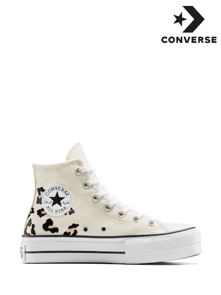 Converse Natural Pale Platform Lift High Top Trainers (E99610) | ₪427
