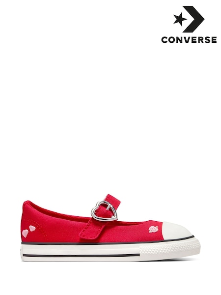 Converse Red Infant Hearts Chuck Taylor Dainty Mary Jane Trainers (E99619) | kr457