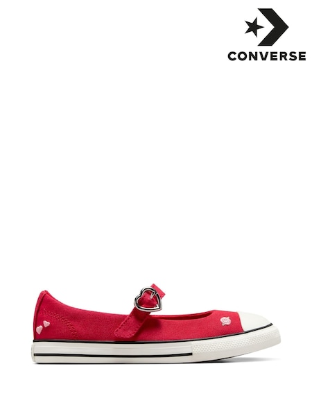Converse Junior Hearts Chuck Taylor Dainty Mary Jane Trainers (E99624) | ‏186‏₪