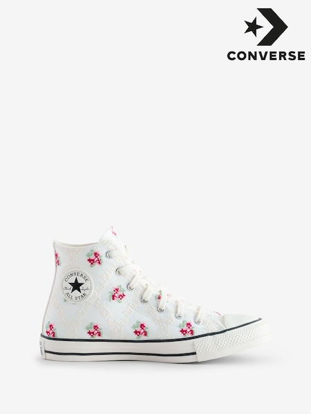 Converse White Youth Hearts Chuck Taylor Trainers (E99627) | ₪251