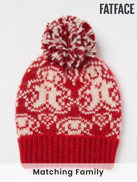 FatFace Red Gingerbread Christmas Beanie Hat (E99678) | €10.50