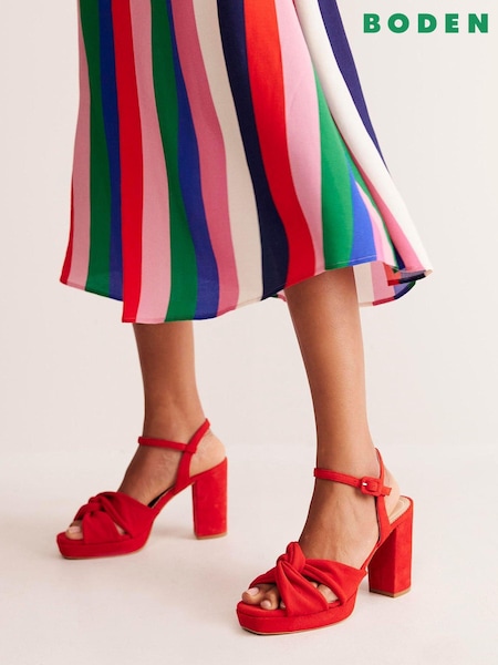 Boden Red Twist Front Platform Sandals (E99696) | €101