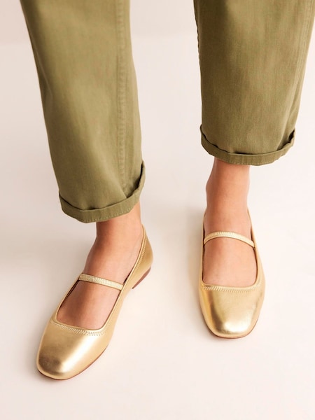 Boden Gold Mary Jane Ballet Flats (E99720) | $94