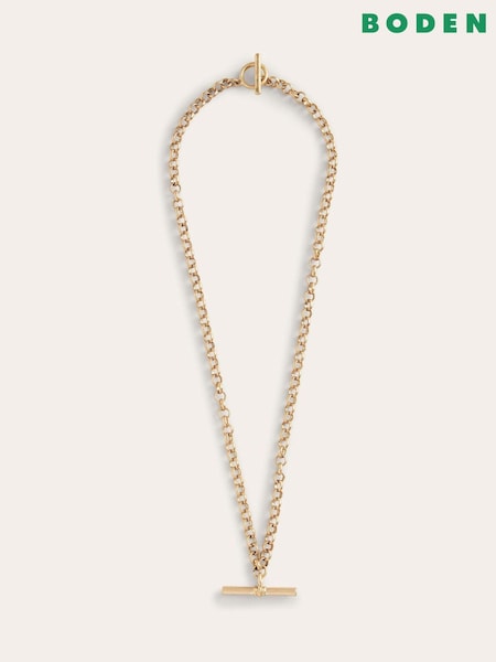 Boden Gold Tone T-Bar Chain Necklace (E99742) | AED204