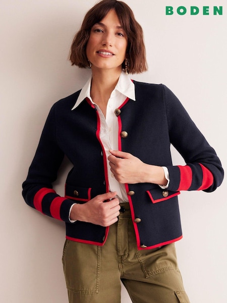 Boden Blue 100% Cotton Holly Knitted Cardigan (E99767) | €92