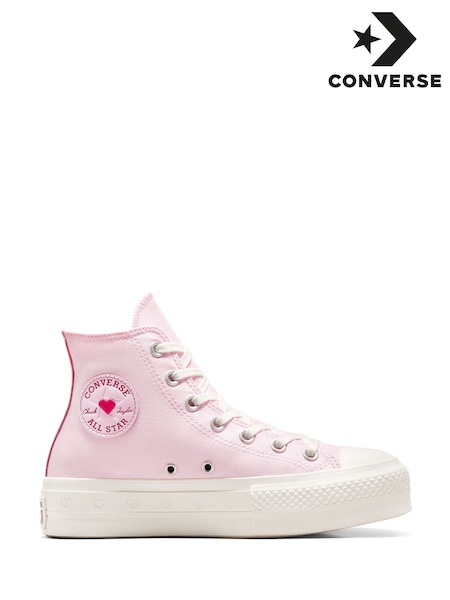 ורוד - Converse Pale Platform Lift High Top Trainers (E99802) | ‏427‏₪