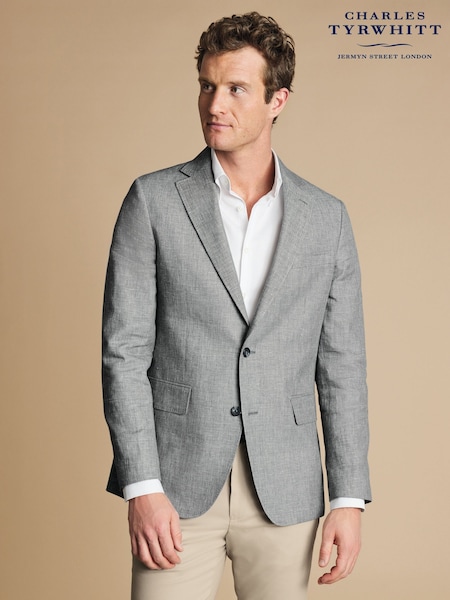 Charles Tyrwhitt Grey Linen Cotton Jacket (E99848) | R$ 2,460