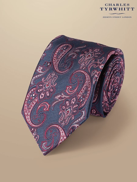 Charles Tyrwhitt Blue Paisley Silk Tie (E99864) | 123 QAR