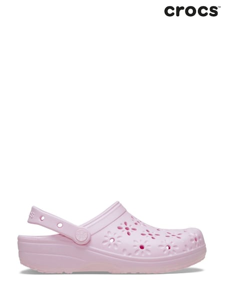 Crocs Pink Milk Adults Floral Cut Out Clogs (E99894) | €71