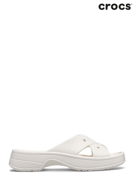 Crocs White Womens Cross Strap Sandals (E99924) | AED233