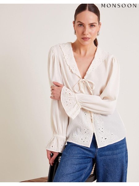 Monsoon Clare Cutwork Blouse (E99996) | 271 LEI