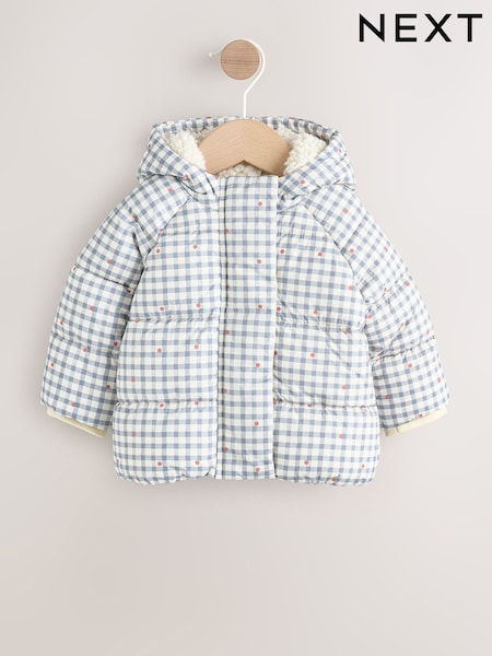 Grau Vichykaro - Hooded Baby Padded Jacket (0mths-2yrs) (F00010) | 31 € - 34 €