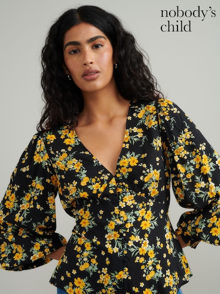 Nobodys Child Black Rhian Floral Top (F00047) | 3,545 UAH
